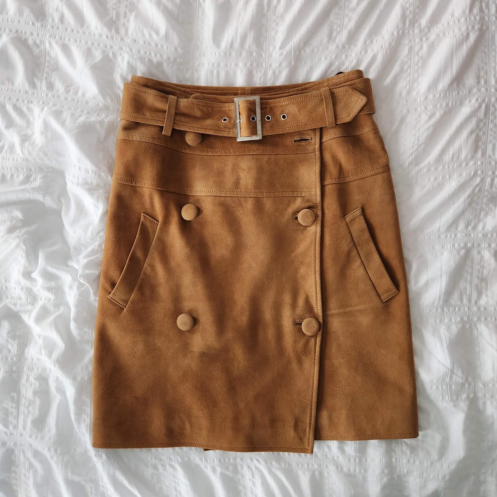 Walter Baker Tan Pencil Skirt with Belt